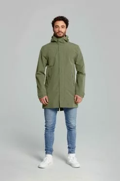 Basil Mosse Cykel Regnjakke (Herre) -Elcykel Butik basil mosse bicycle rain parka men green 5