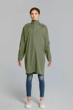 Basil Mosse Poncho -Elcykel Butik basil mosse bicycle rain poncho unisex green 5