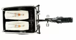 Winther Cargoo El Ladcykel (baghjulsmotor) -Elcykel Butik winther e cargoo from above 2x weber babyseats 1 1 1